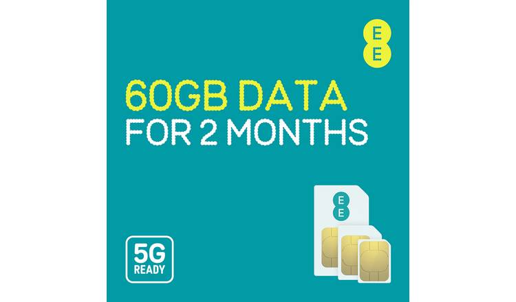 EE 60GB pay as you go data SIM card, imported from the UK