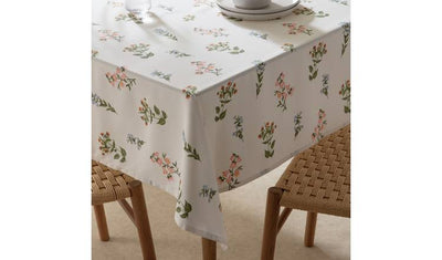 Argos Argos Home Bee Floral Wipe Clean Table Cloth - Cream 180cm x 140cm- Buy online at McGrocer
