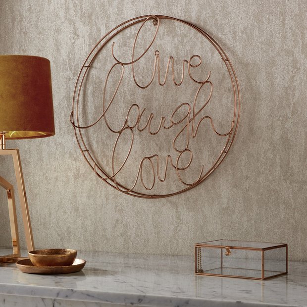 Art for the Home Live Laugh Love metal wall sculpture 40cm, imported from the UK