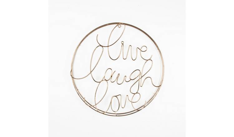 Art for the Home Live Laugh Love metal wall sculpture 40cm, imported from the UK