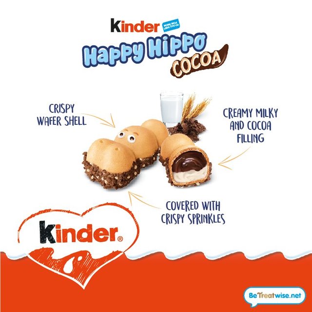 Kinder 5 Happy Hippo Milk & Cocoa Cream Biscuits   103.5g GOODS M&S   