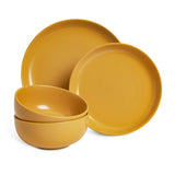 Habitat dinner set matte glaze mustard 12 piece, UK version