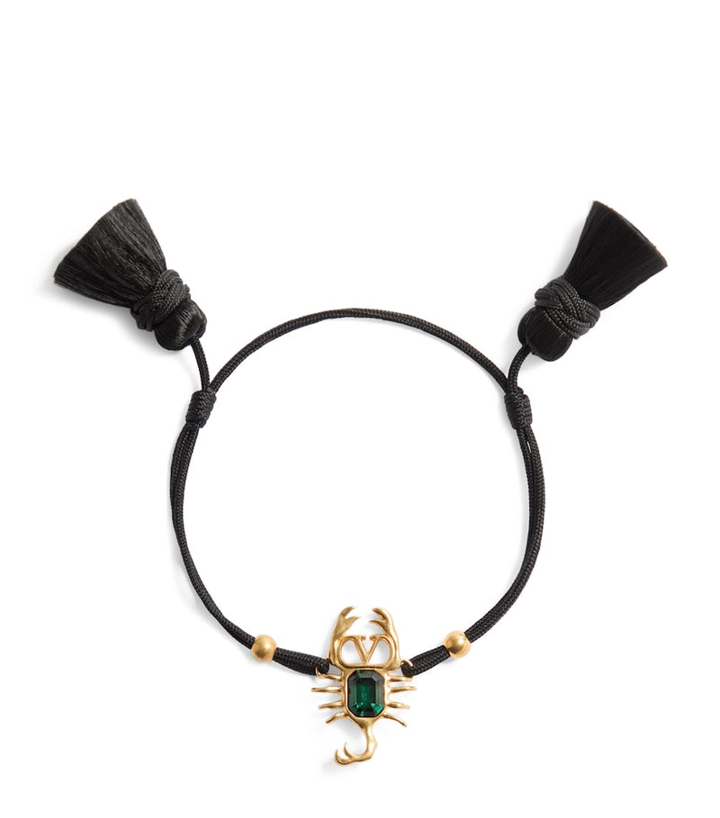 Valentino Garavani VLogo Scorpion bracelet gold-tone metal green gem, UK version