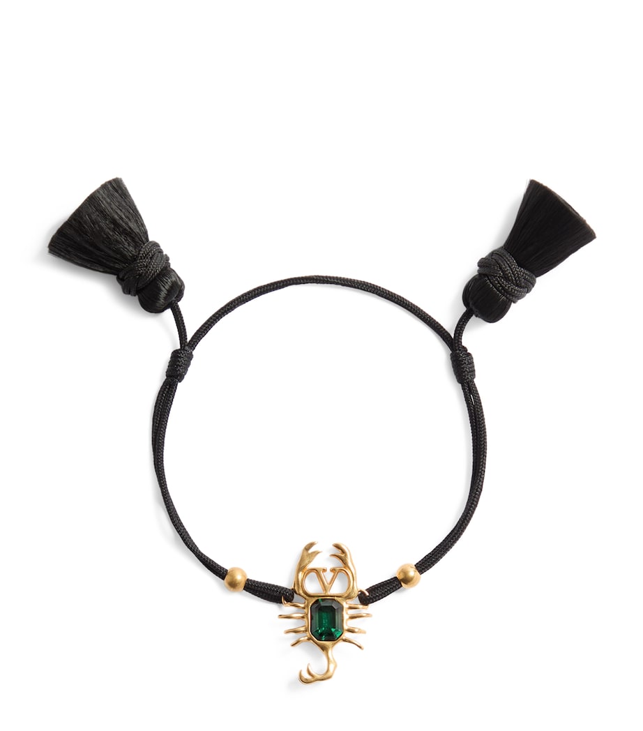 Valentino Garavani VLogo Scorpion bracelet gold-tone metal green gem, UK version