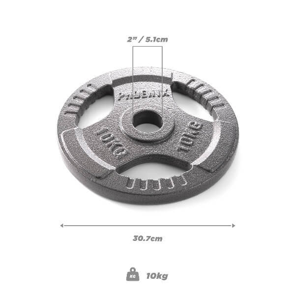 Phoenix Fitness 10kg weight plate 2 inch - British product
