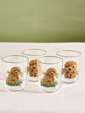 Charlie the Cockapoo Sage Green Tumbler Glasses Set of 4 (British brand)
