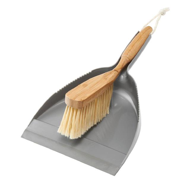 Addis Bamboo Dustpan & Brush Set Bamboo GOODS M&S   