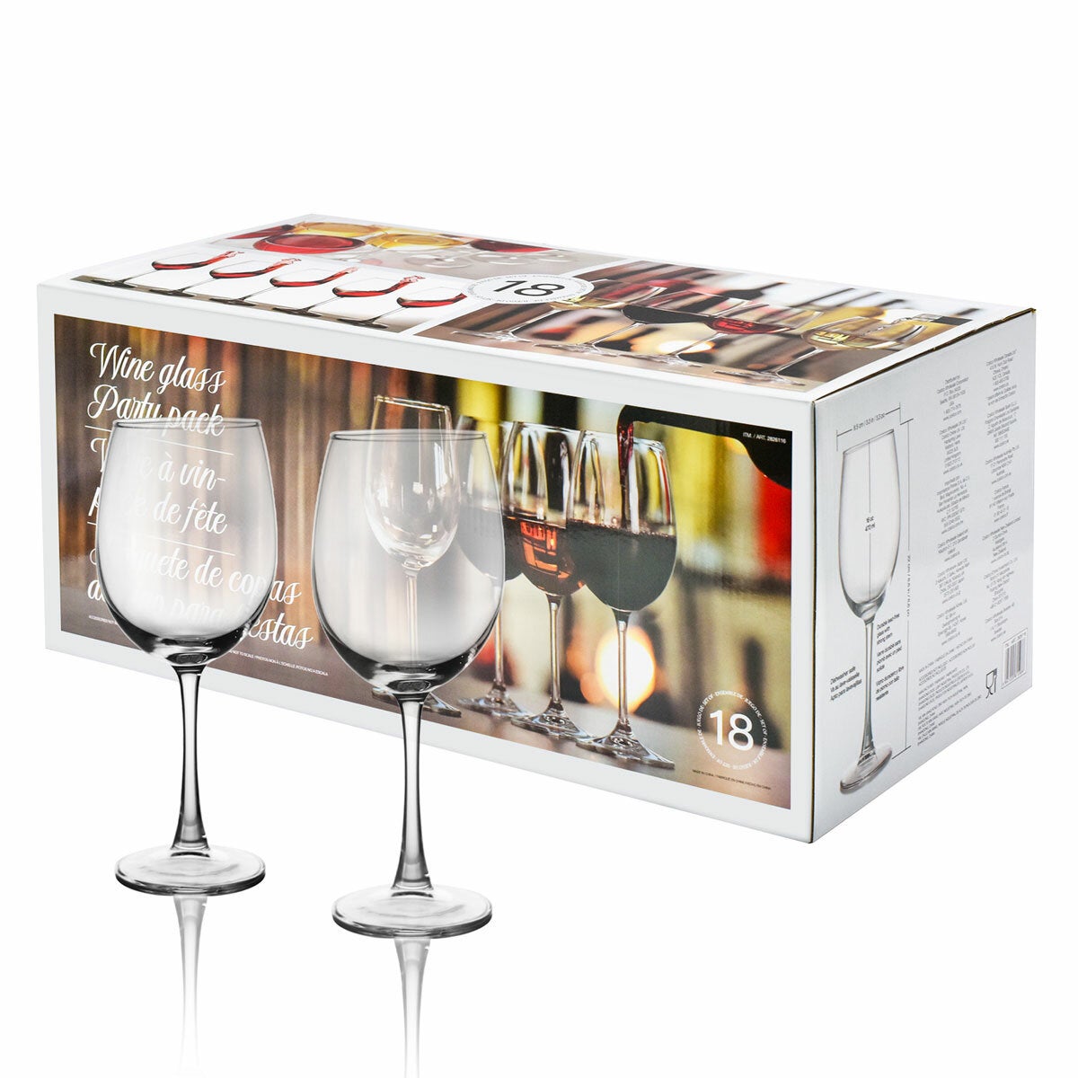 Wine glass set 470ml 18 pack (British brand)