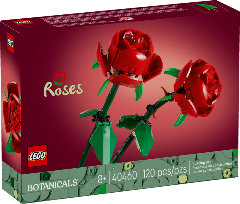 LEGO Roses Red Flower Set 120 Pieces, imported from the UK