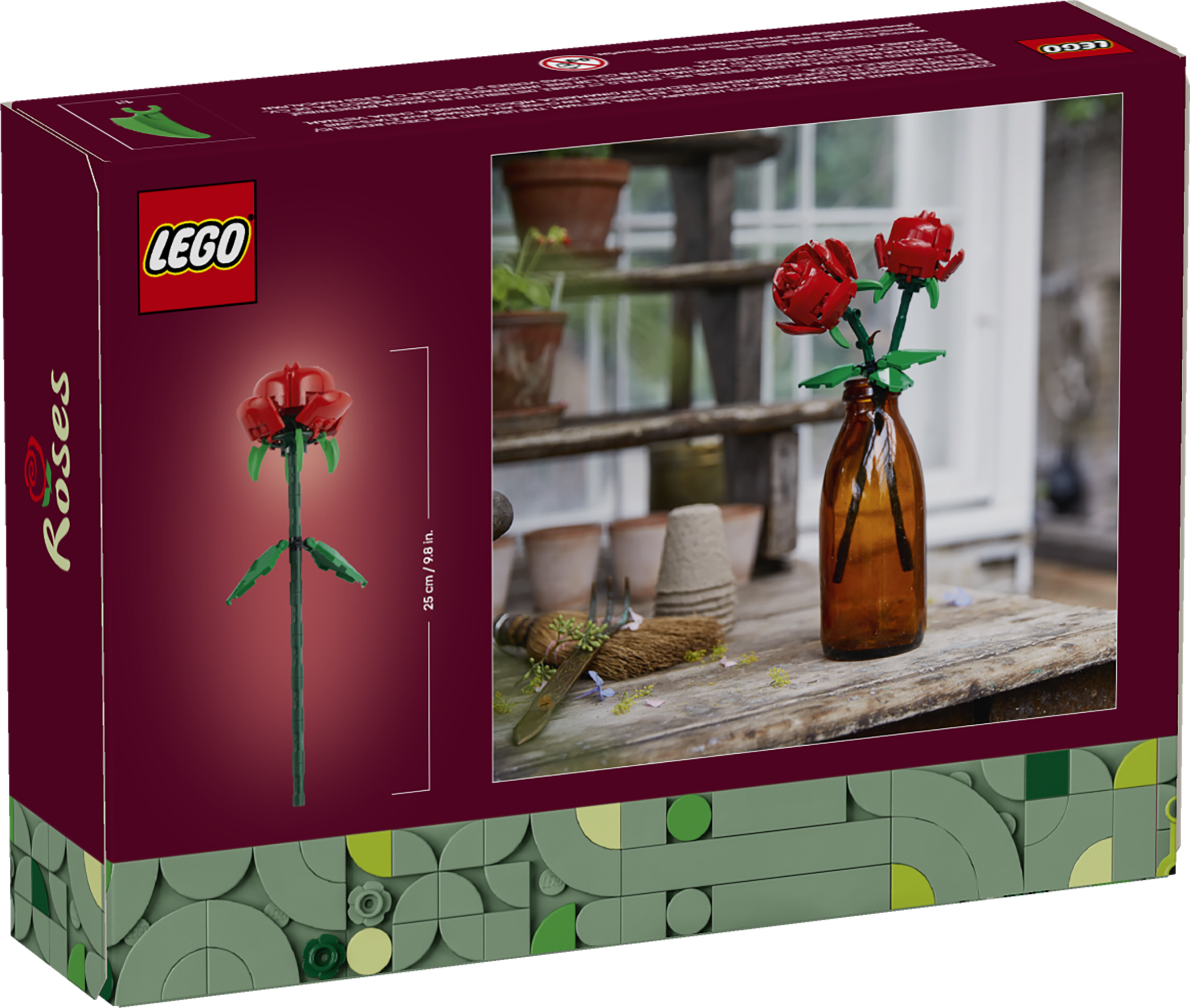 LEGO Roses Red Flower Set 120 Pieces, imported from the UK