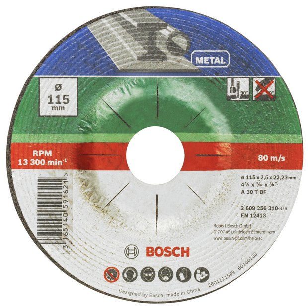 Bosch metal cutting discs 115mm 5 piece, UK version