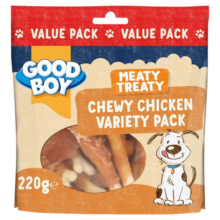 Good Boy Meaty Treaty Chewy Chicken Variety Pack 220g GOODS ASDA   