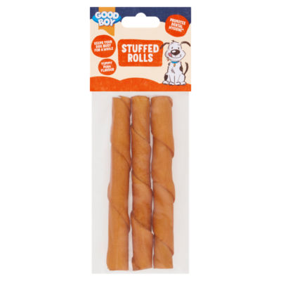 ASDA Good Boy Stuffed Rolls Pork Flavour Dog Treats 75g- Buy online at McGrocer