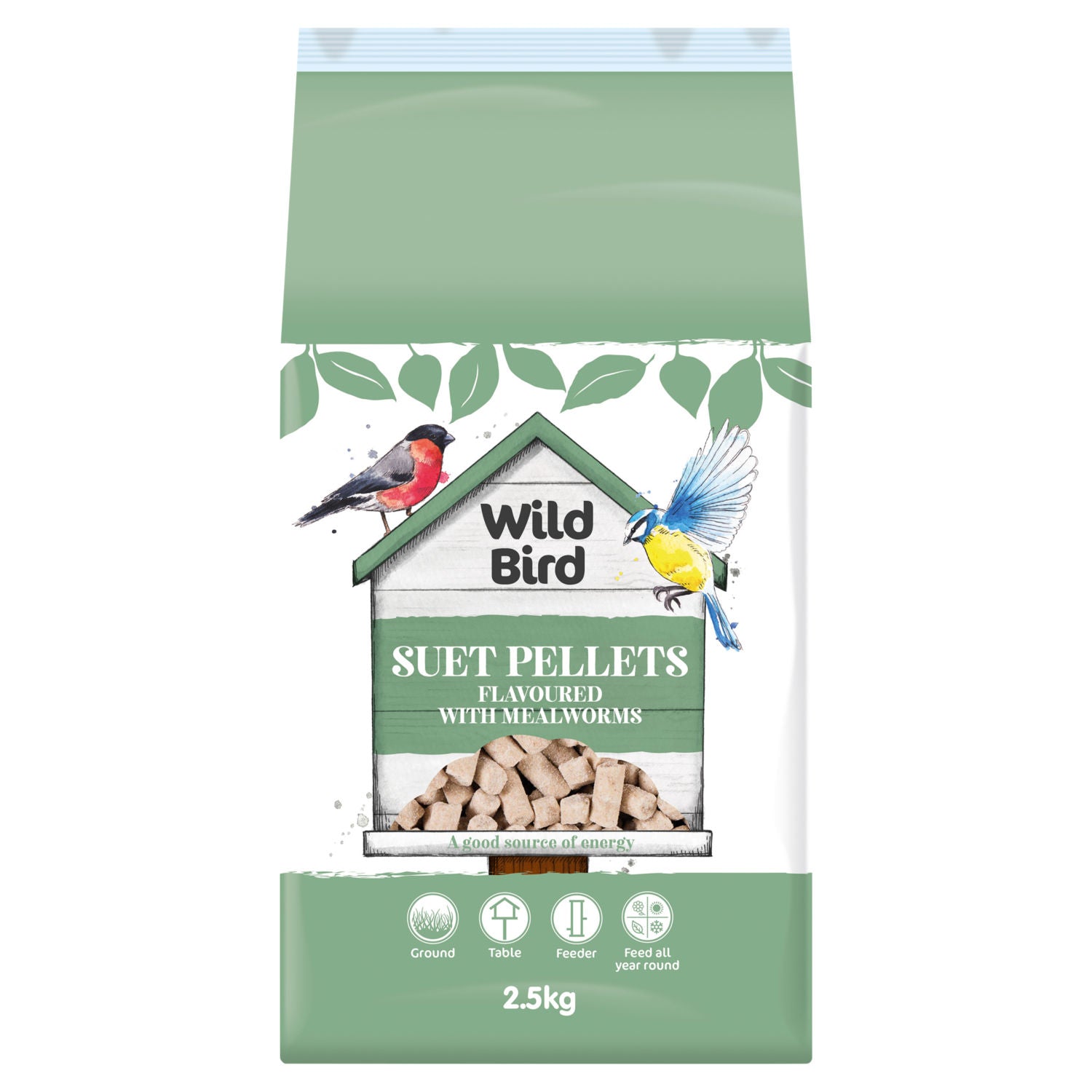 Wild Bird suet pellets flavoured with mealworms 2.5kg (British brand)