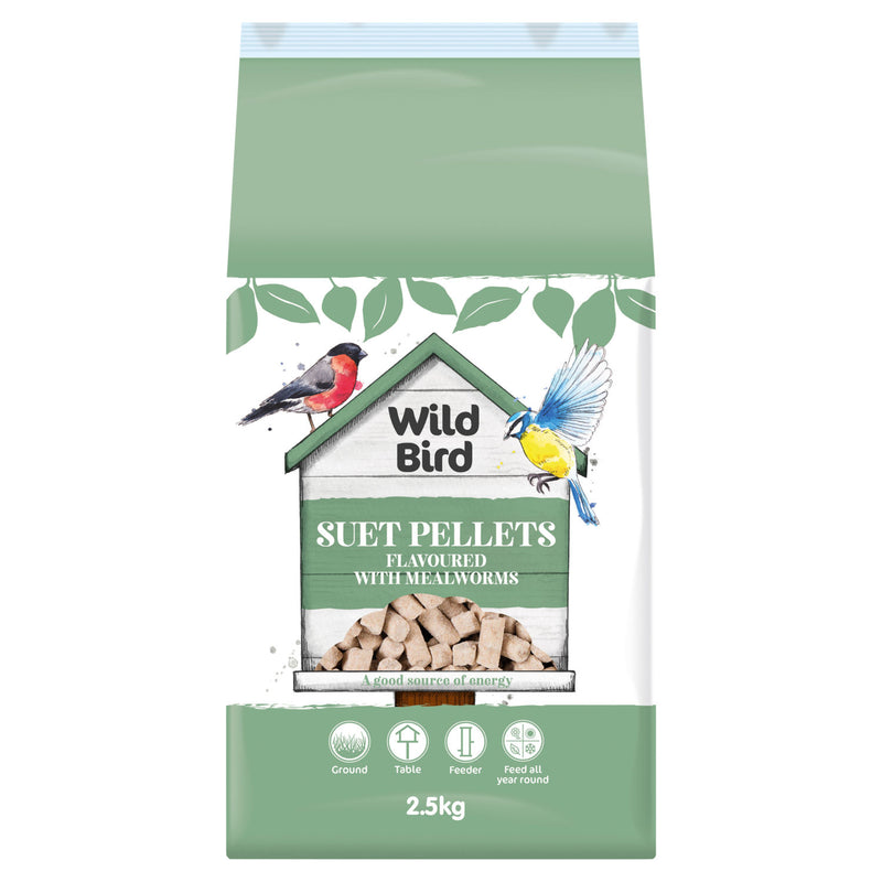 Wild Bird suet pellets flavoured with mealworms 2.5kg (British brand)