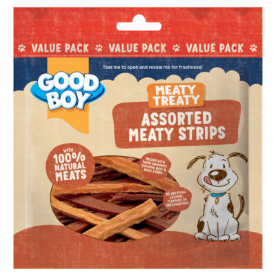 Good Boy dog treat strips Assorted Meaty 220g - British product