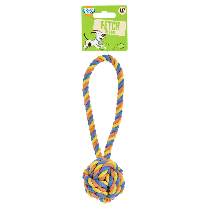 Good Boy dog toy fetch ball on rope - British product