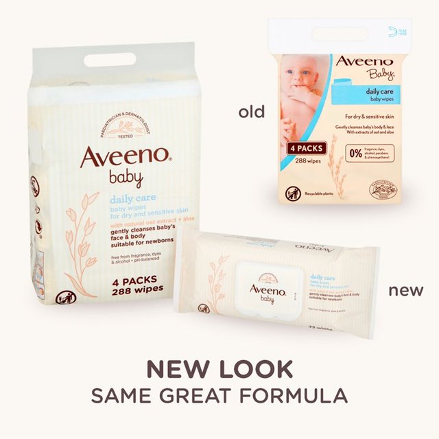 Aveeno Baby Daily Care Wipes   4 x 72 per pack GOODS M&S   