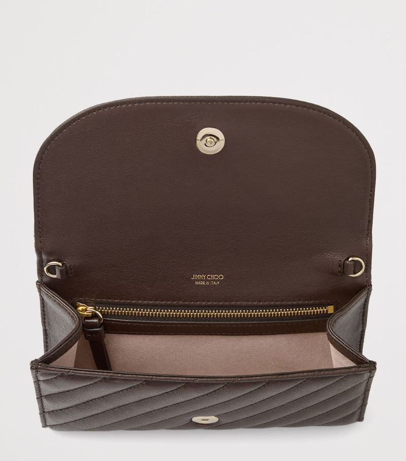 Jimmy Choo Curve wallet on chain lambskin bag (British brand)