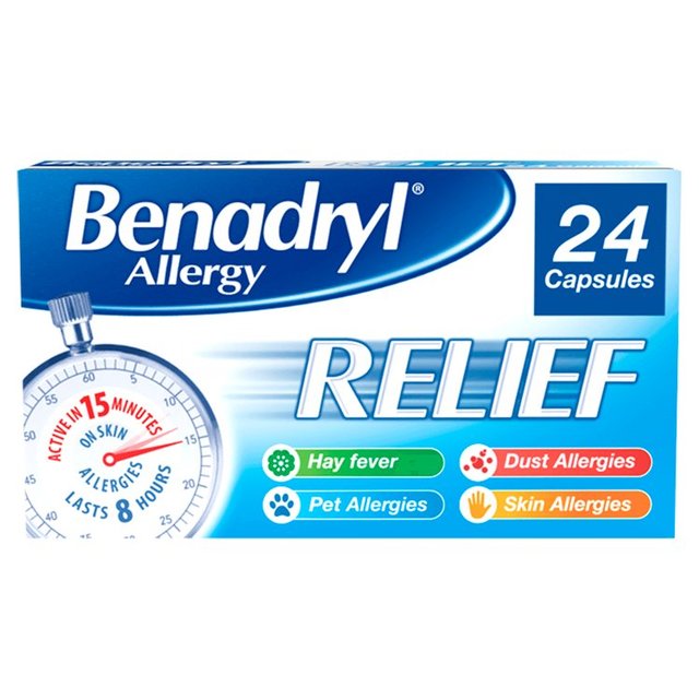 Benadryl Allergy Relief Capsules   24 per pack GOODS M&S   