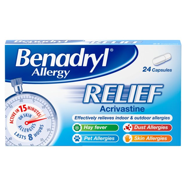 Benadryl Allergy Relief Capsules   24 per pack GOODS M&S   