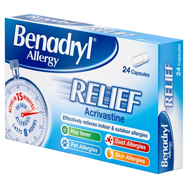 Benadryl Allergy Relief Capsules   24 per pack GOODS M&S   