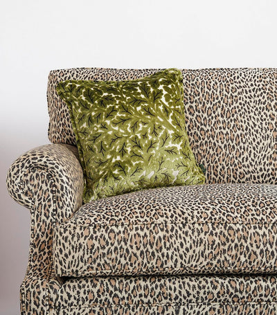 Harrods Medium Velvet Jacquard Quercus Pattern Cushion 45cm x 45cm- Buy online at McGrocer