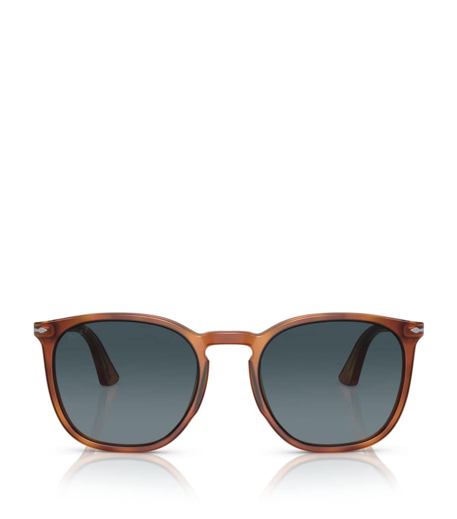 Persol acetate round sunglasses with keyhole bridge, UK version