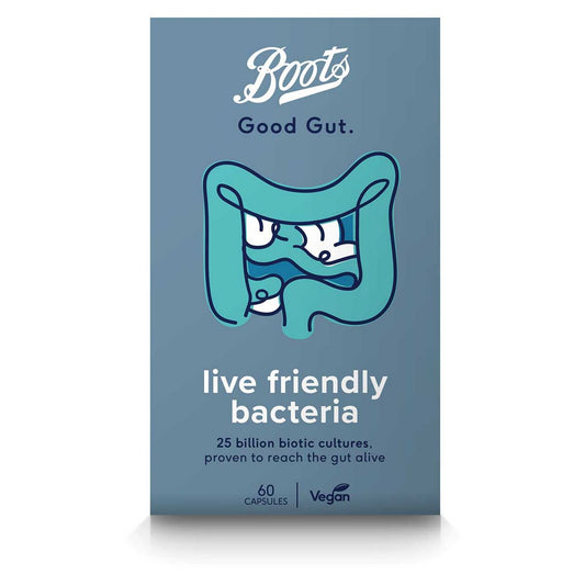 Boots Good Gut + Live Friendly Bacteria - 60 capsules GOODS Boots   