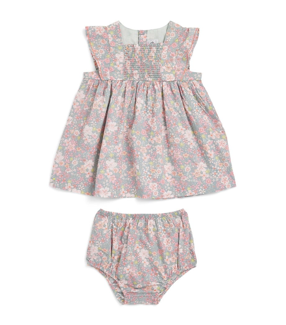 Petit Bateau floral dress bloomers set 3-36 months, imported from the UK