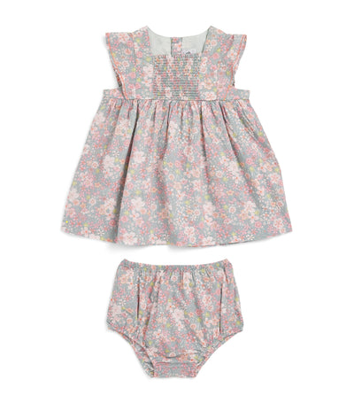 مجموعة ملابس أطفال من Harrods Petit Bateau فستان قطني وزهور وبلومرز (من 3-36 شهرًا) - تسوق عبر الإنترنت من McGrocer