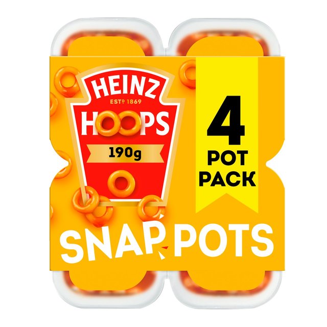 Heinz Spaghetti Hoops in Tomato Sauce Snap Pots    4 x 190g GOODS M&S   