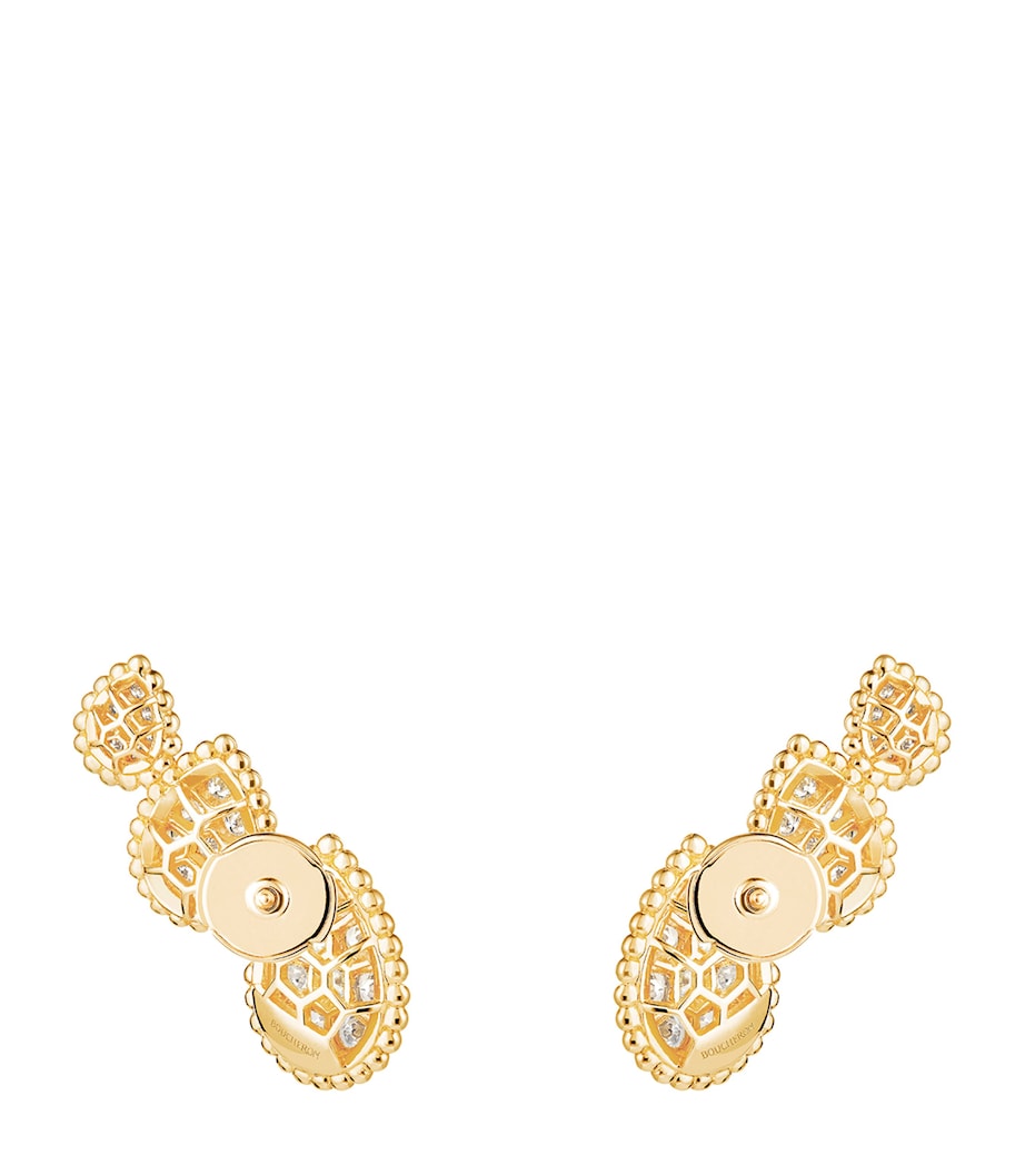 Boucheron Serpent Bohème yellow gold diamond earrings (British brand)