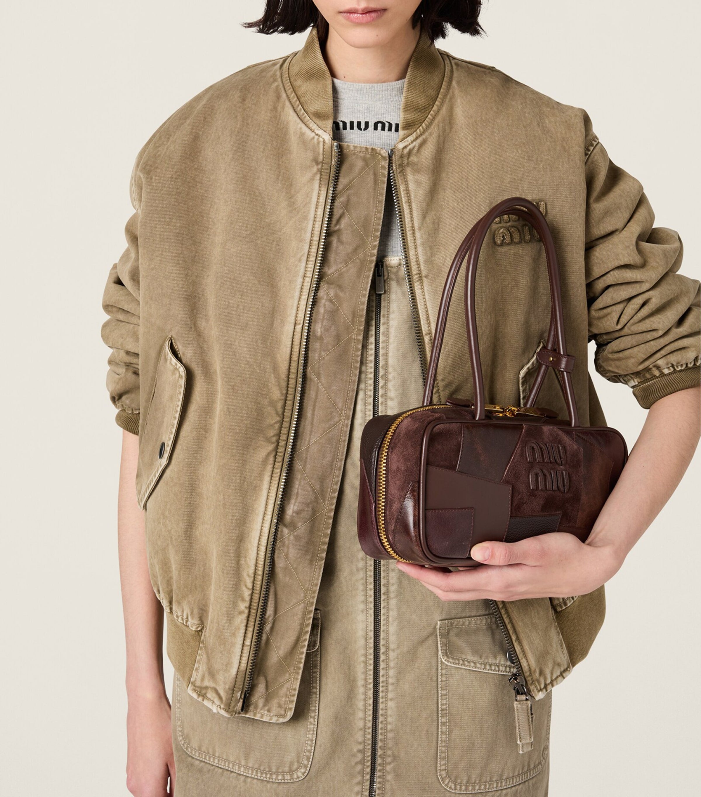 Miu Miu leather Beau patchwork top-handle bag, UK version