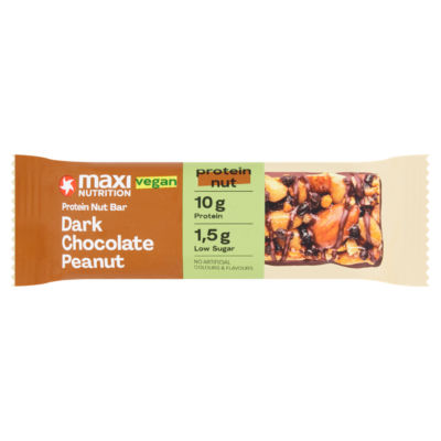 ASDA Maxi Nutrition Vegan Protein Nut Bar Dark Chocolate Peanut 46g- Buy online at McGrocer
