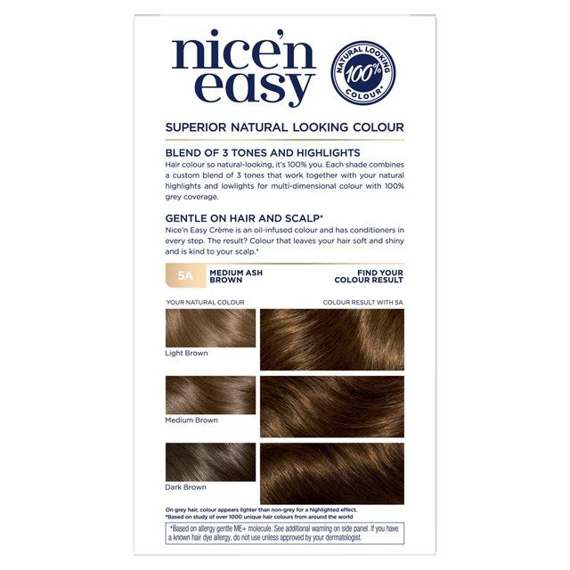 Clairol Nice'n Easy Hair Dye 5A Medium Ash Brown GOODS M&S   