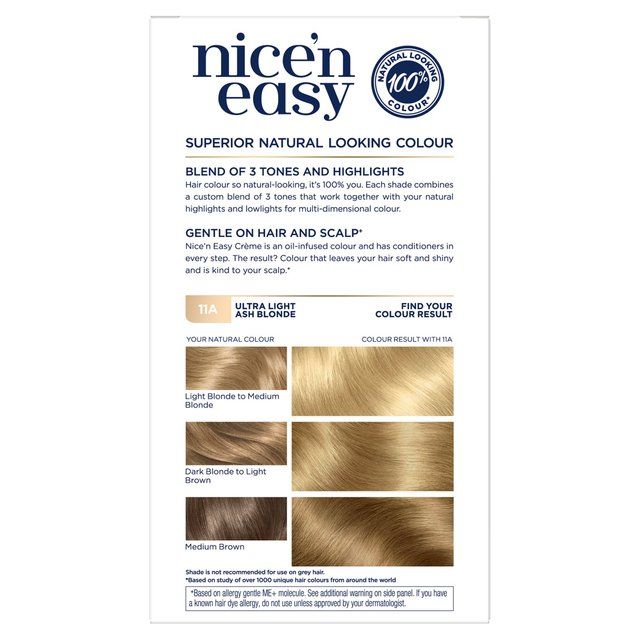 Clairol Nice'n Easy Hair Dye 11A Ultra Light Ash Blonde GOODS M&S   