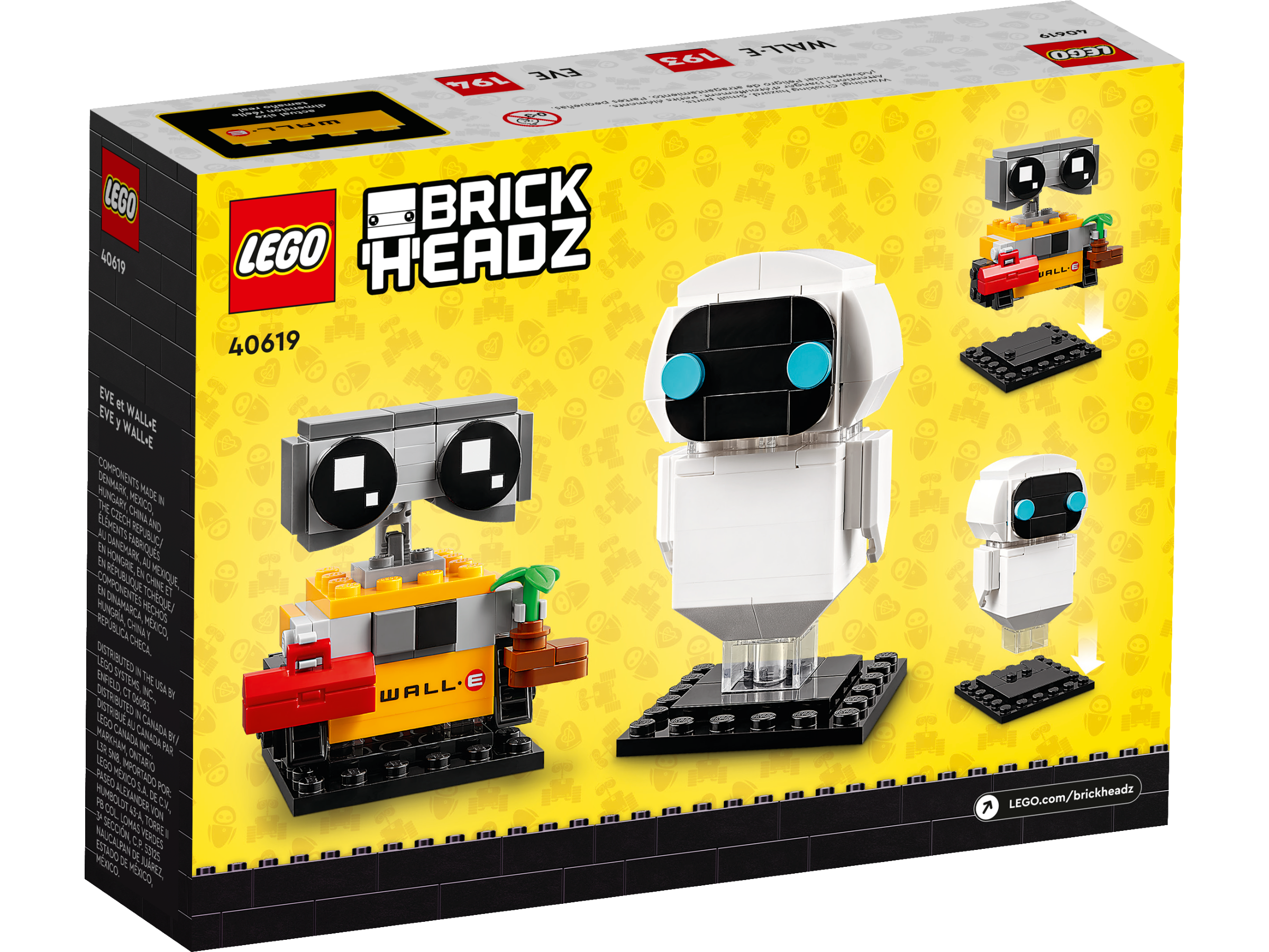 LEGO BrickHeadz EVE and WALL-E set 155 pieces - British product
