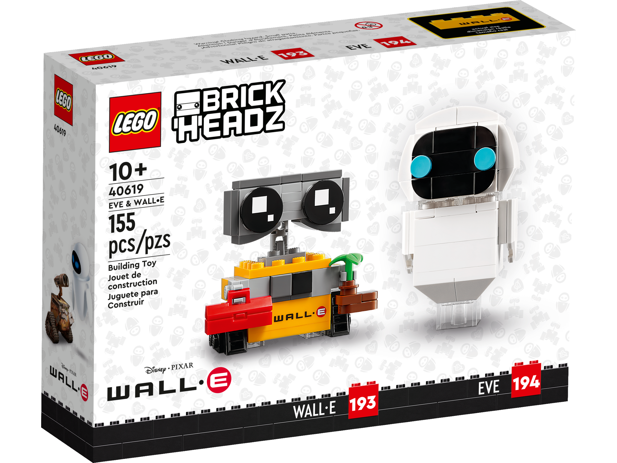 LEGO BrickHeadz EVE and WALL-E set 155 pieces - British product