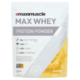 MaxiMuscle whey protein powder Banoffee flavour, imported from the UK