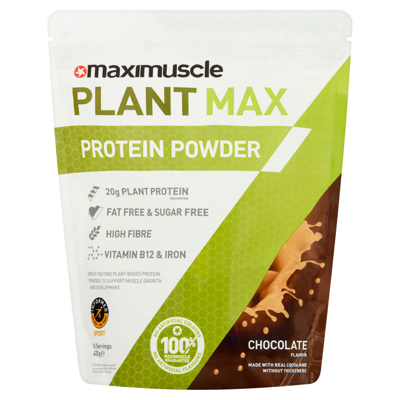 MaxiMuscle Plant Max protein powder chocolate flavour - British product