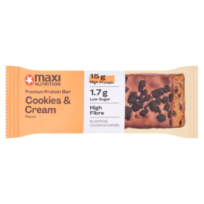 MaxiNutrition protein bar cookies & cream 45g, UK version