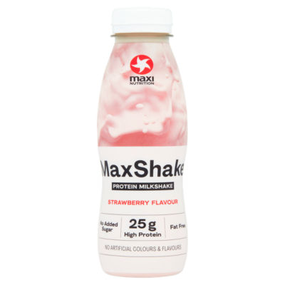 MaxiNutrition MaxShake strawberry protein milkshake 330ml, UK version