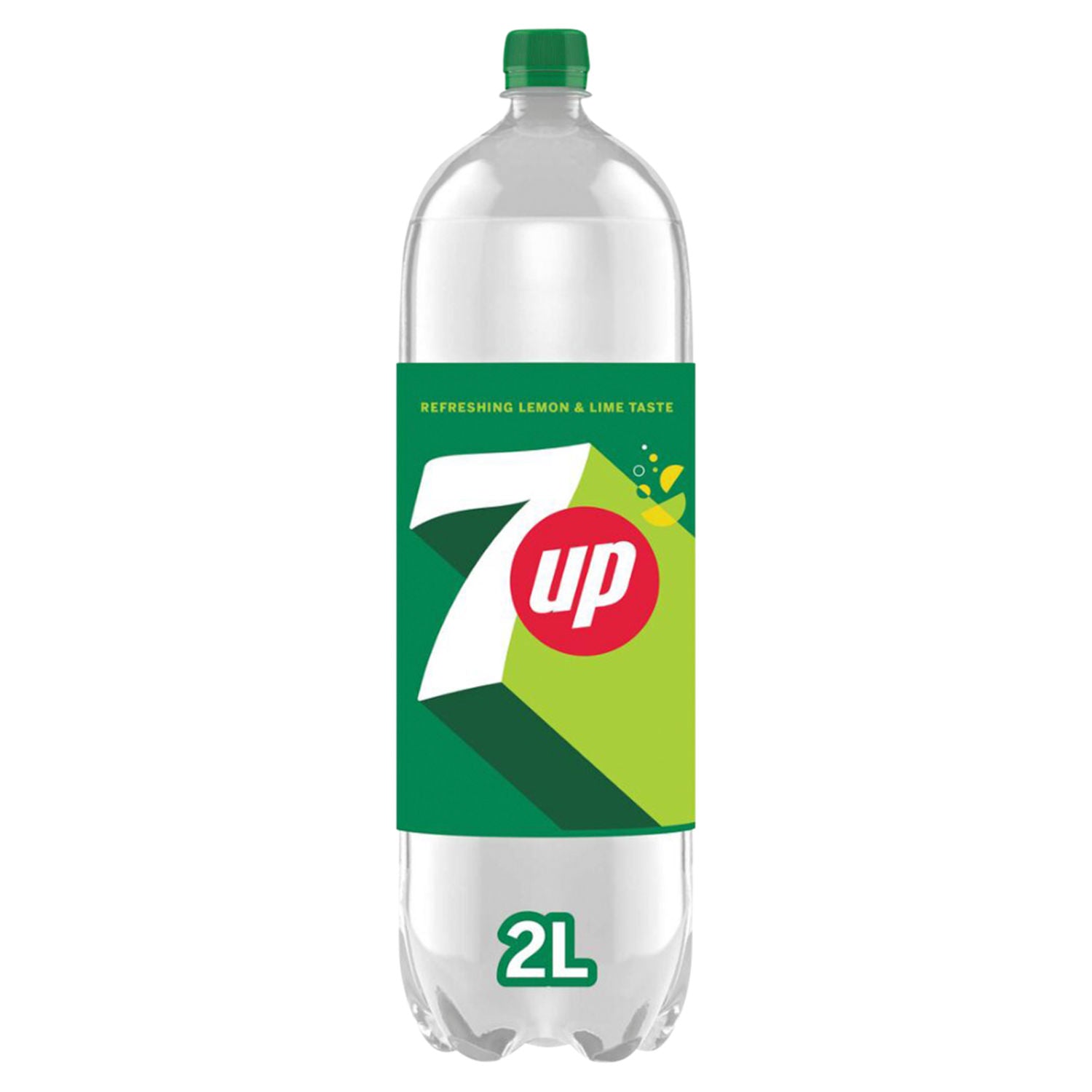 7UP Regular Lemon and Lime soft drink 2L bottle (British brand)