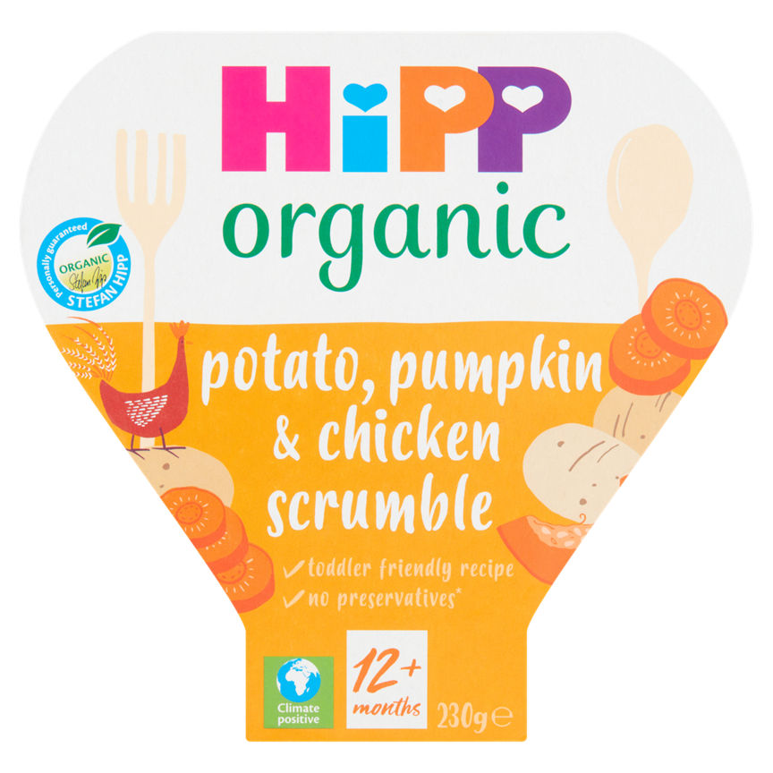 HiPP Organic Potato Pumpkin & Chicken Scrumble Toddler Tray Meal 1-3 Years 230g GOODS ASDA   