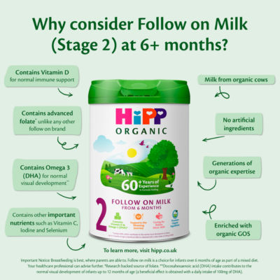 HiPP Organic Follow-on Milk 800g - British product