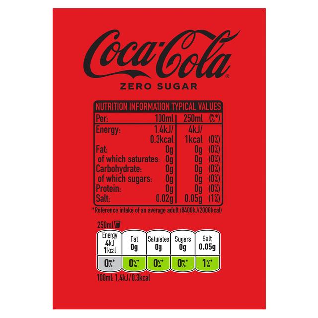 Coca-Cola Zero Sugar   4 x 250ml GOODS M&S   