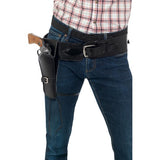 Smiffys faux leather single holster with belt black, imported from the UK