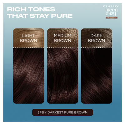 Clairol Nice'n Easy Pure Brunettes hair dye 3PB Deepest Espresso Brown - British product