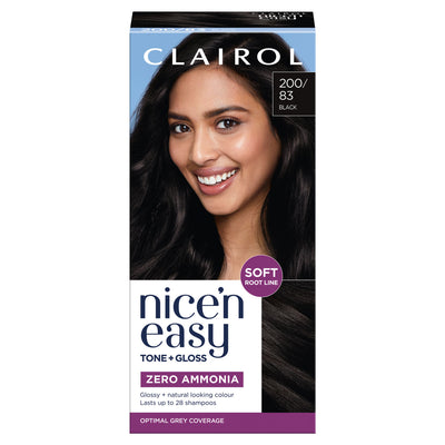 ASDA Clairol Nice'n Easy Tone + Gloss Semi Permanent Hair Dye 200/83 Black- Buy online at McGrocer